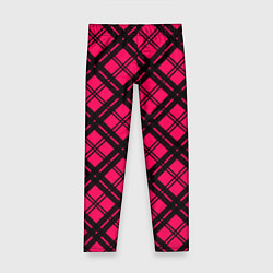 Леггинсы для девочки Чёрно-розовый крупная клетка, цвет: 3D-принт