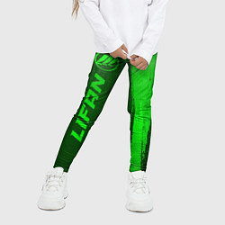 Леггинсы для девочки Lifan - green gradient по-вертикали, цвет: 3D-принт — фото 2