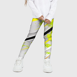 Леггинсы для девочки Color white light green, цвет: 3D-принт — фото 2