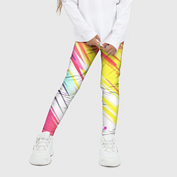 Леггинсы для девочки Брызги краски на белом фоне, цвет: 3D-принт — фото 2
