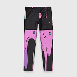 Леггинсы для девочки Стекающая краска текстура, цвет: 3D-принт