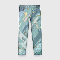 Леггинсы для девочки Холодный голубой абстракция, цвет: 3D-принт