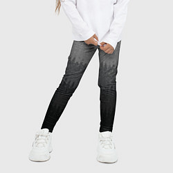 Леггинсы для девочки Градиент полосами тёмно-серый графитовый, цвет: 3D-принт — фото 2