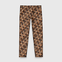 Детские легинсы Тёмный коричневый полосы узоры