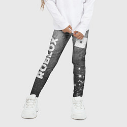 Леггинсы для девочки Roblox - grey gradient вертикально, цвет: 3D-принт — фото 2