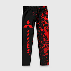 Леггинсы для девочки Mitsubishi - red gradient по-вертикали, цвет: 3D-принт