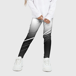 Леггинсы для девочки Градиент с полосами из белого в тёмный, цвет: 3D-принт — фото 2