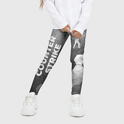 Леггинсы для девочки Counter Strike - grey gradient вертикально, цвет: 3D-принт — фото 2