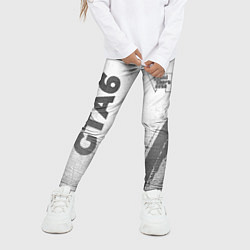 Леггинсы для девочки GTA6 - white gradient вертикально, цвет: 3D-принт — фото 2