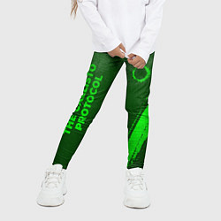 Леггинсы для девочки The Callisto Protocol - green gradient вертикально, цвет: 3D-принт — фото 2