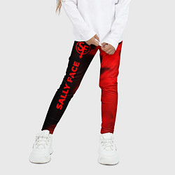Леггинсы для девочки Sally Face - red gradient по-вертикали, цвет: 3D-принт — фото 2