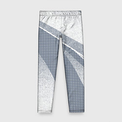 Леггинсы для девочки Светлый серо-голубой текстурированный с полосой, цвет: 3D-принт