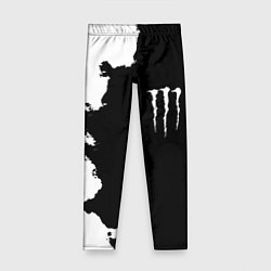 Леггинсы для девочки Monster energy краски белые, цвет: 3D-принт