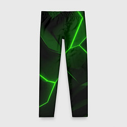 Леггинсы для девочки Зеленая текстура с неоном, цвет: 3D-принт