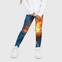 Леггинсы для девочки Взрыв из объемных плит, цвет: 3D-принт — фото 2