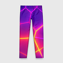 Леггинсы для девочки Синие плиты с фиолетовым свечением, цвет: 3D-принт