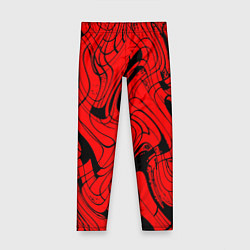 Леггинсы для девочки Чёрно-красный абстрактный линии, цвет: 3D-принт