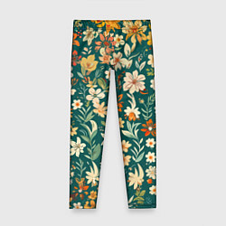 Леггинсы для девочки Нежный цветочный паттерн, цвет: 3D-принт