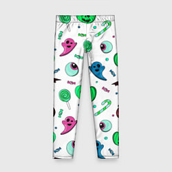 Леггинсы для девочки Halloween light green pumpkin - паттерн, цвет: 3D-принт