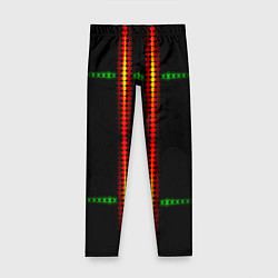 Леггинсы для девочки Neon black green circles, цвет: 3D-принт