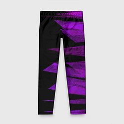 Леггинсы для девочки Color purple black stripes, цвет: 3D-принт