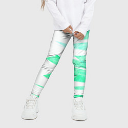 Леггинсы для девочки Color white light blue strip, цвет: 3D-принт — фото 2