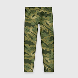 Леггинсы для девочки Камуфляж рыболовный, цвет: 3D-принт
