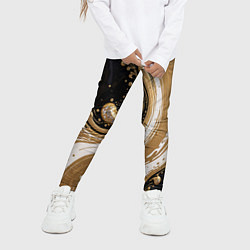 Леггинсы для девочки Черный агат и жидкое золото, цвет: 3D-принт — фото 2