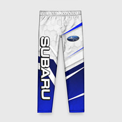 Леггинсы для девочки Субару - белый и синий, цвет: 3D-принт