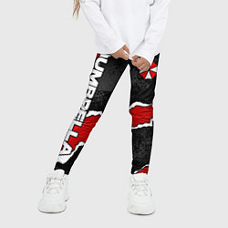 Леггинсы для девочки Umbrella corp - разрывы, цвет: 3D-принт — фото 2