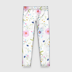 Леггинсы для девочки Нежные цветочки, цвет: 3D-принт