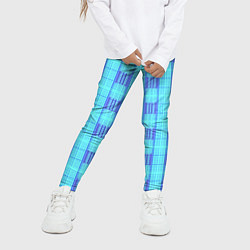 Леггинсы для девочки Color neon light blue purple stripes, цвет: 3D-принт — фото 2