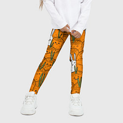 Леггинсы для девочки Милый кролики в морковном поле, цвет: 3D-принт — фото 2