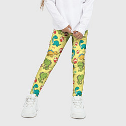 Леггинсы для девочки Динозаврики, цвет: 3D-принт — фото 2