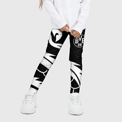 Леггинсы для девочки Borussia дракон белый, цвет: 3D-принт — фото 2