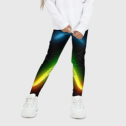 Леггинсы для девочки Neon multicolored lines, цвет: 3D-принт — фото 2