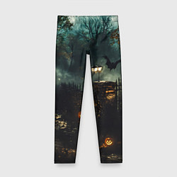 Леггинсы для девочки Ночь тыкв и теней, цвет: 3D-принт