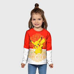 Лонгслив детский Pikachu, цвет: 3D-принт — фото 2