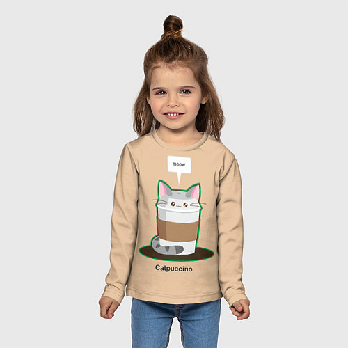 Детский лонгслив Catpuccino / 3D-принт – фото 5