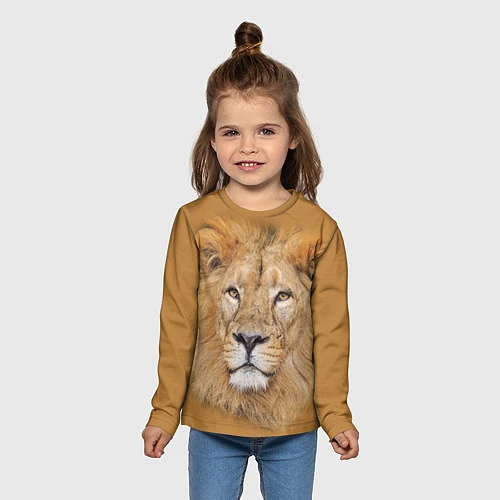 Детский лонгслив Царский лев / 3D-принт – фото 5