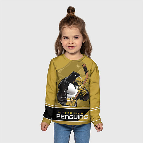 Детский лонгслив Pittsburgh Penguins / 3D-принт – фото 5