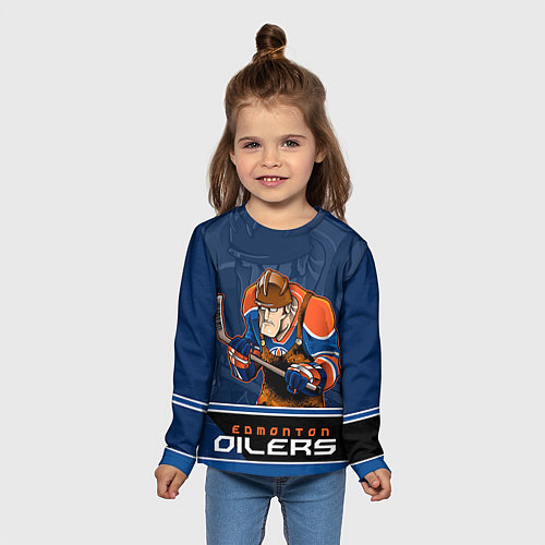 Детский лонгслив Edmonton Oilers / 3D-принт – фото 5