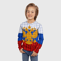 Лонгслив детский Россия: полигоны, цвет: 3D-принт — фото 2