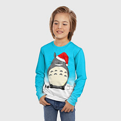 Лонгслив детский Тоторо под снегом, цвет: 3D-принт — фото 2