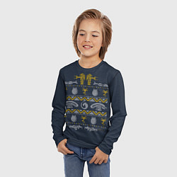 Лонгслив детский Новогодний свитер Чужой, цвет: 3D-принт — фото 2
