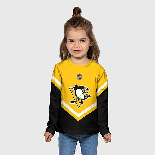 Детский лонгслив NHL: Pittsburgh Penguins / 3D-принт – фото 5