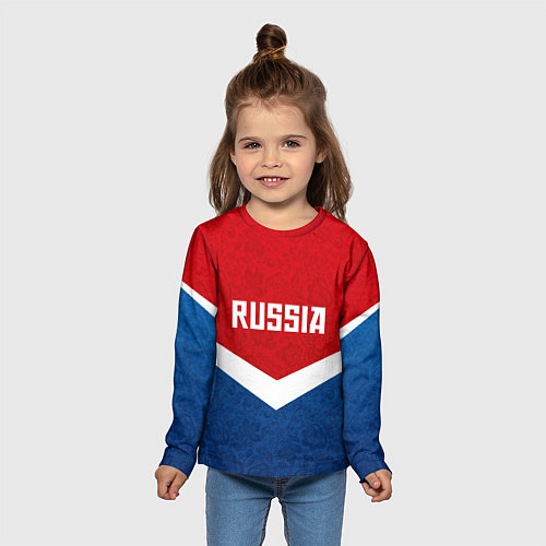 Детский лонгслив Russia Team / 3D-принт – фото 5