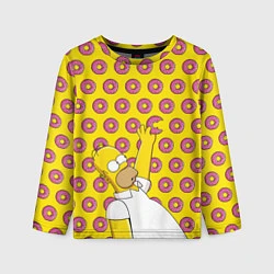Лонгслив детский Пончики Гомера Симпсона, цвет: 3D-принт