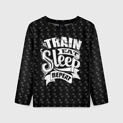Детский лонгслив Train Eat Sleep Repeat