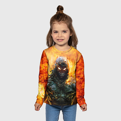 Детский лонгслив Disturbed: Monster Flame / 3D-принт – фото 5